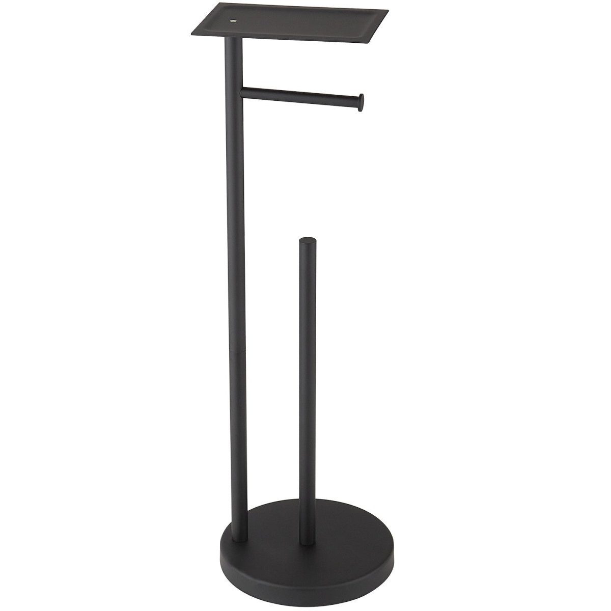 Freestanding Stainless Steel Toilet Paper Holder Matte Black - buyfaucet.com