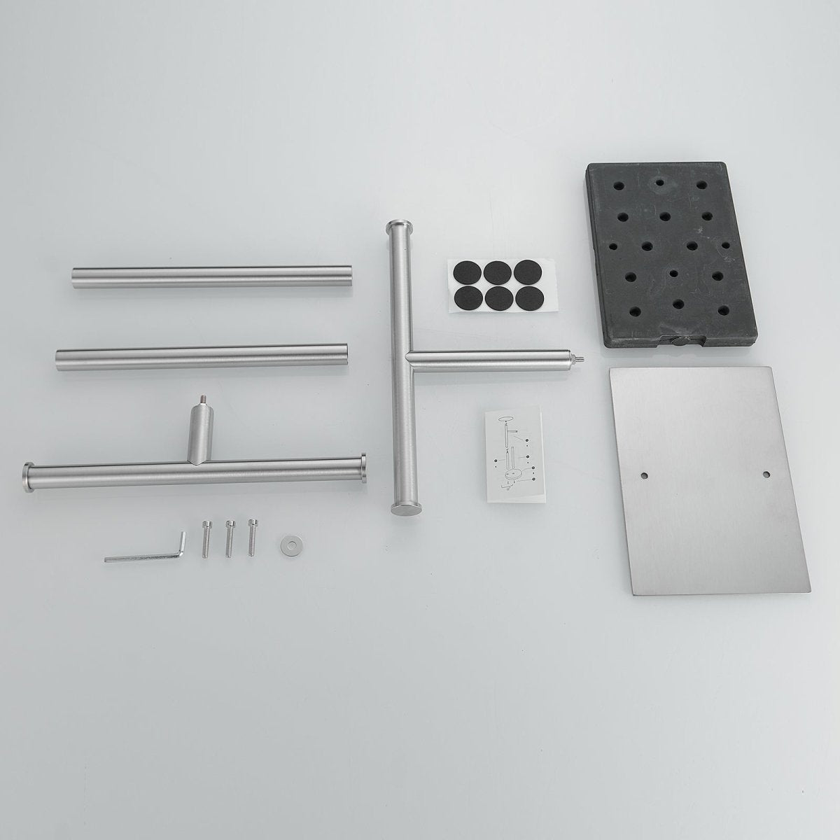 Freestanding Toilet Paper Holder with Double T-Shape in Nickel - buyfaucet.com