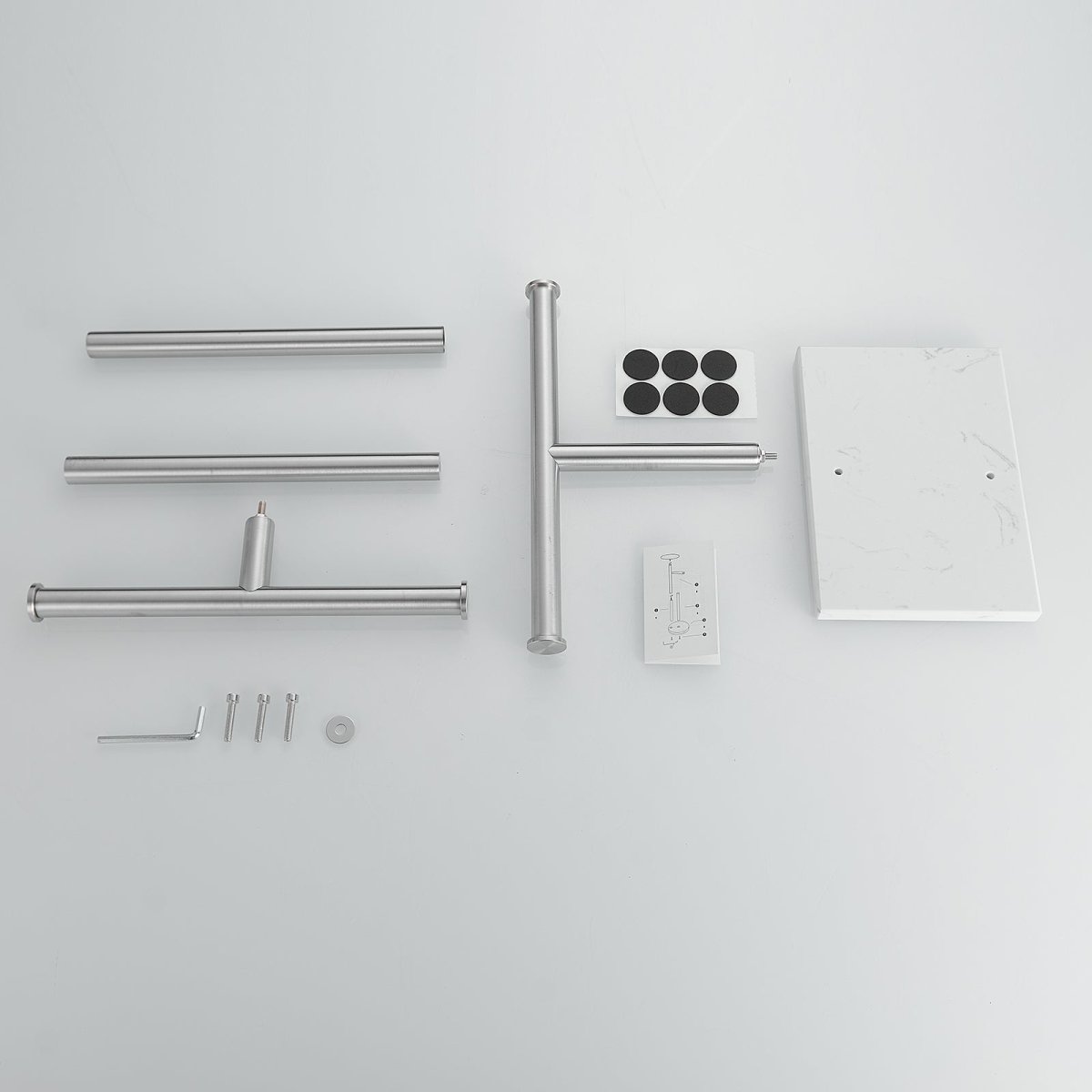 Freestanding Toilet Paper Holder with Natural Marble Base Nickel - buyfaucet.com