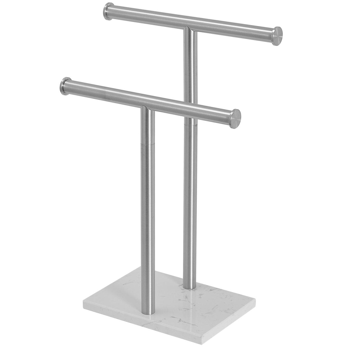 Freestanding Toilet Paper Holder with Natural Marble Base Nickel - buyfaucet.com