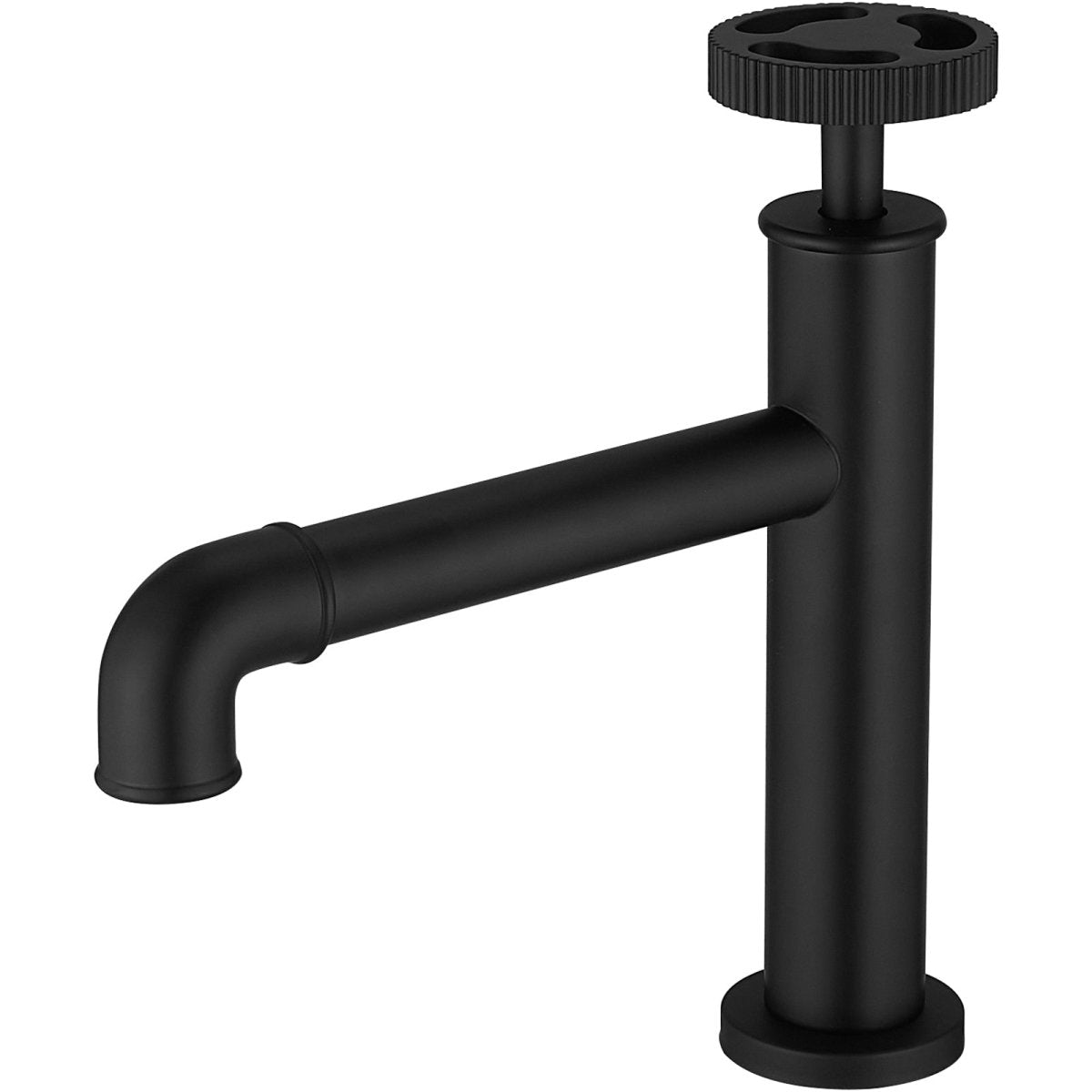 Industry Style Single Handle Bathroom Faucet in Matte Black - buyfaucet.com