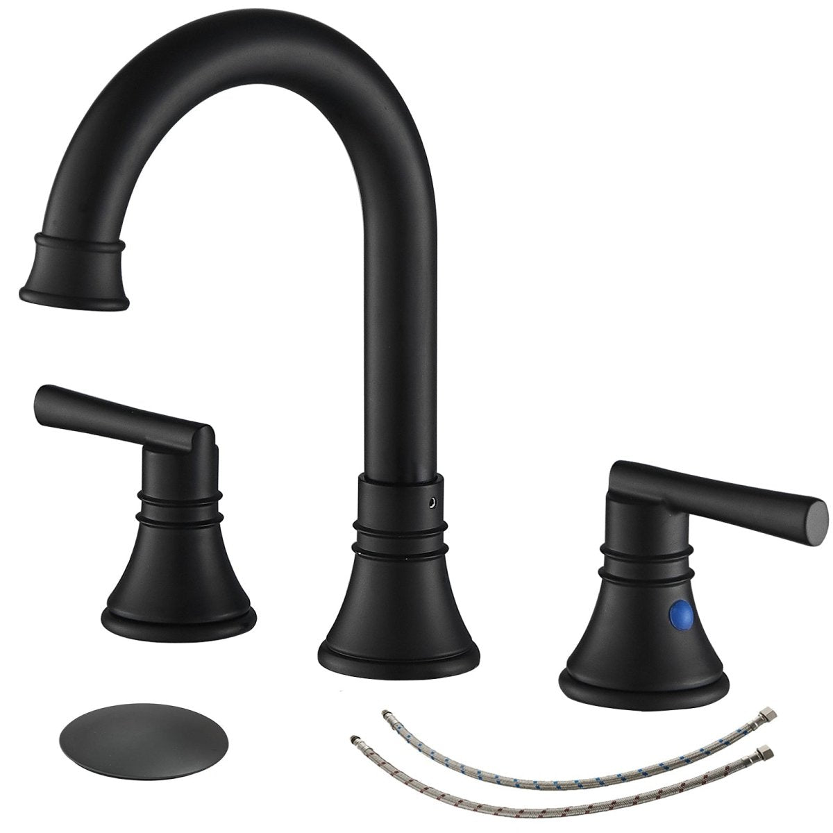 J-Spout 8 in 2-Handle Bathroom Sink Faucet in Matte Black-1 - buyfaucet.com
