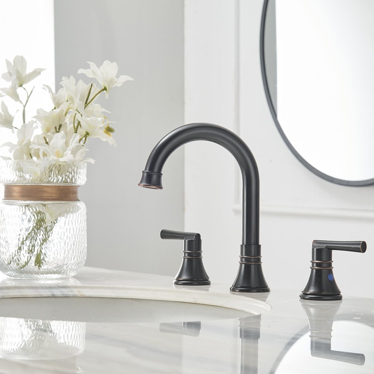 J-Spout 8 in 2-Handle Bathroom Sink Faucet Oil Rubbed Bronze - buyfaucet.com