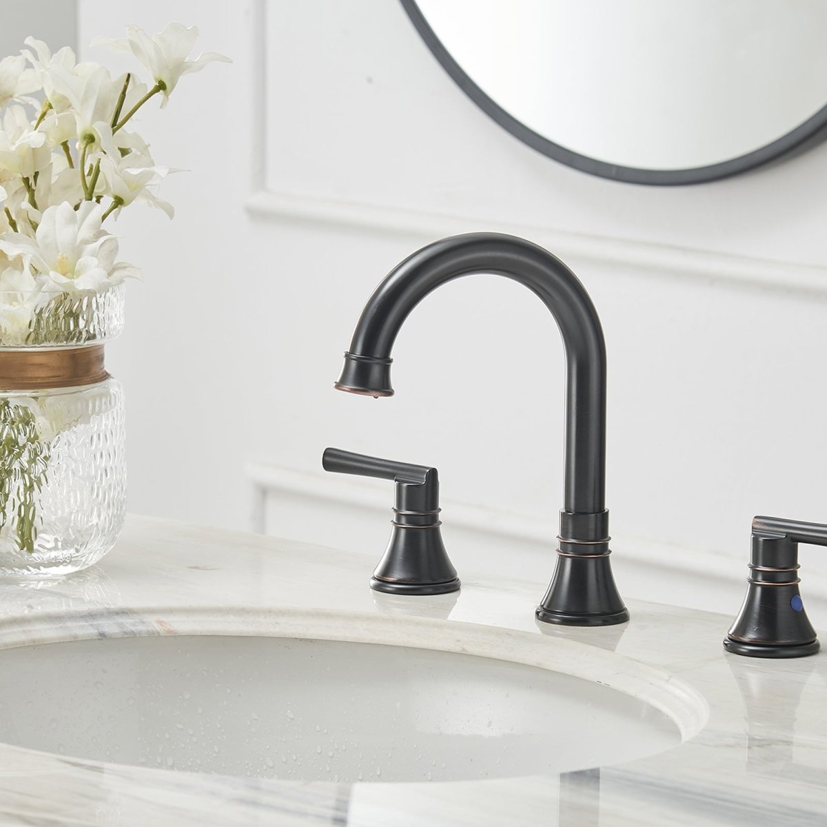 J-Spout 8 in 2-Handle Bathroom Sink Faucet Oil Rubbed Bronze - buyfaucet.com