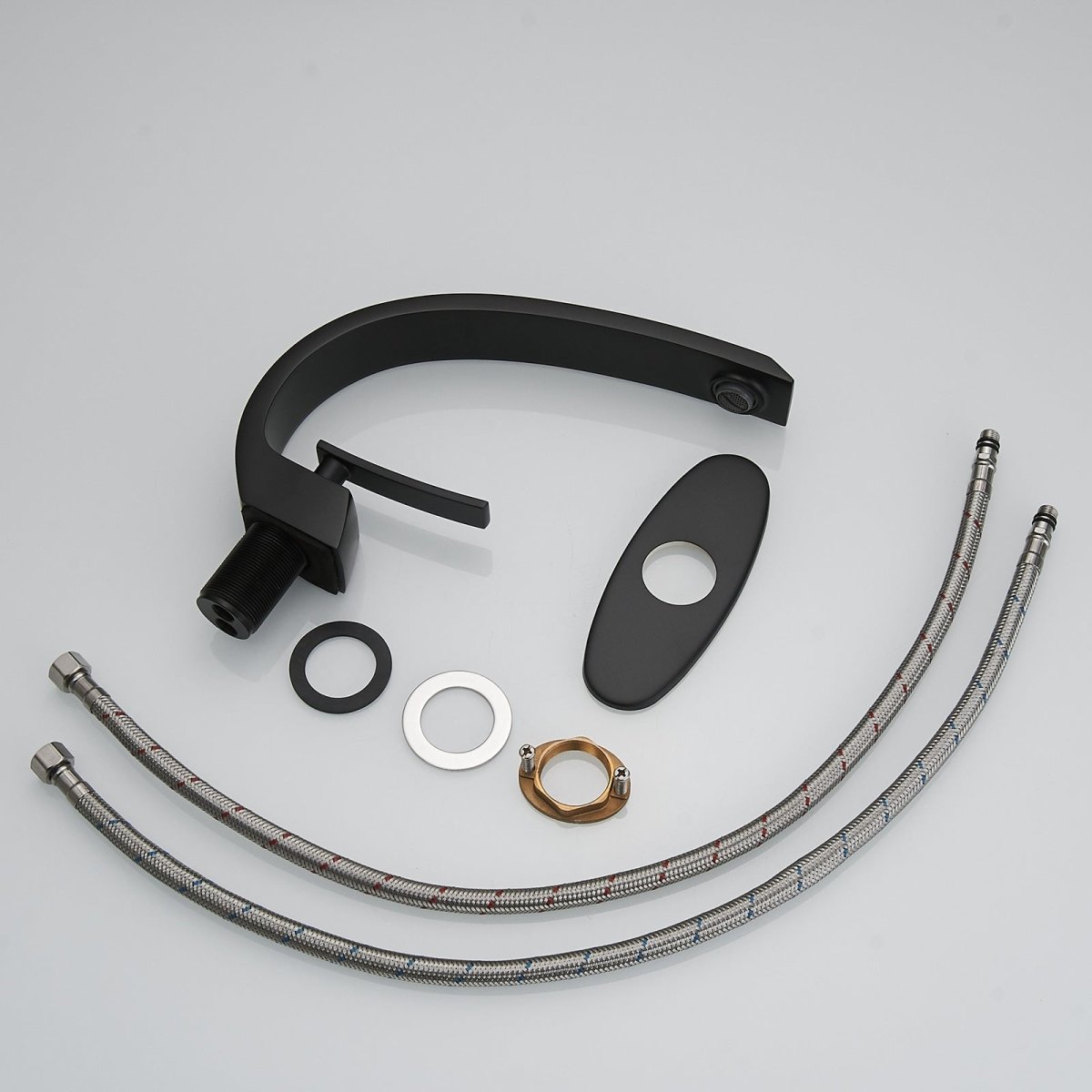 Modern Single Handle Single Hole Bathroom Faucet Matte Black - buyfaucet.com