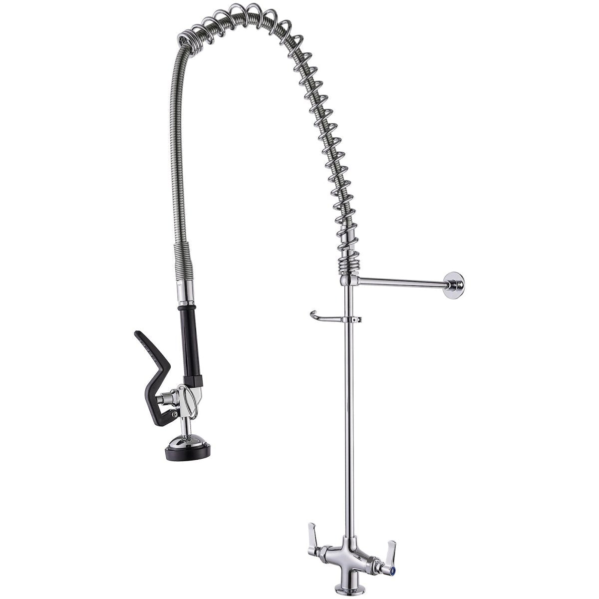 Pull Down 2-Handle Wall Mount Utility Kitchen Faucet Chrome - buyfaucet.com