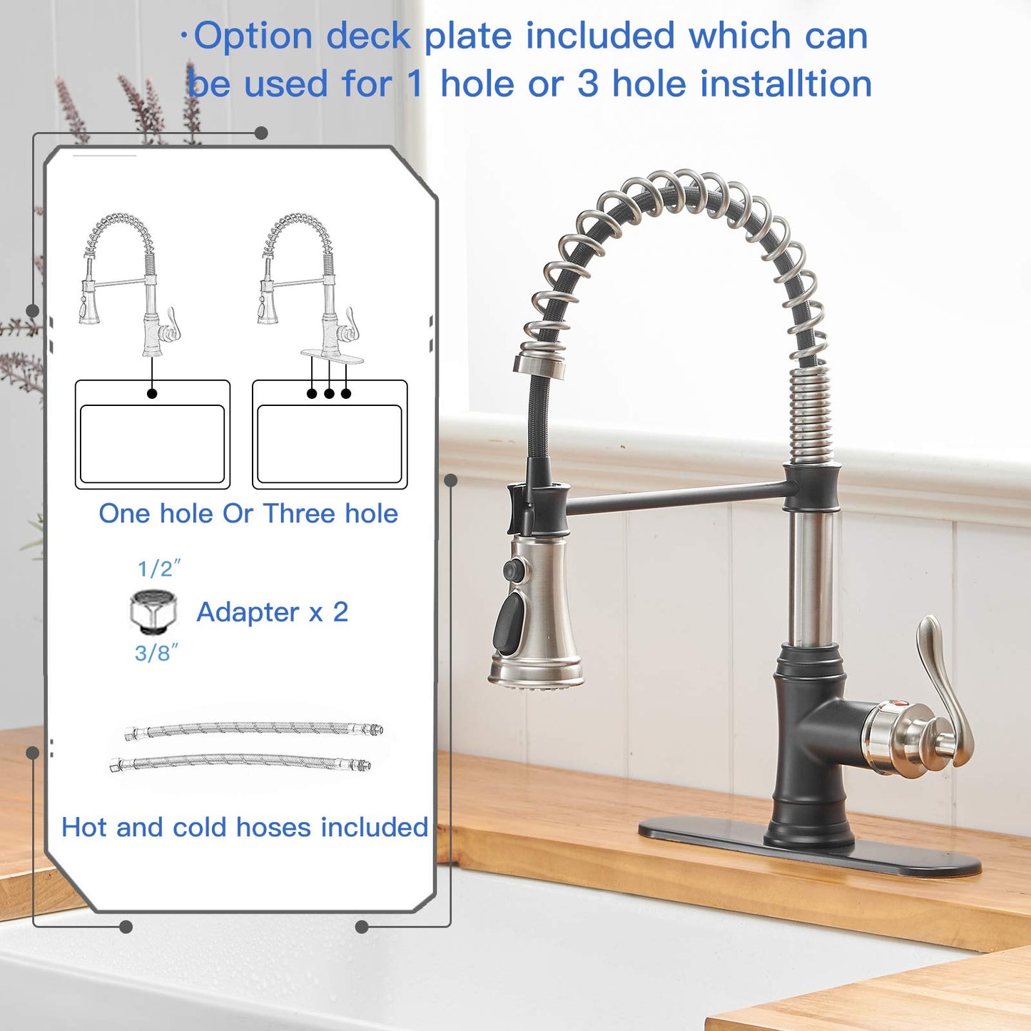 Pull-Down Sprayer 3 Spray Kitchen Faucet Brushed Bronze - buyfaucet.com