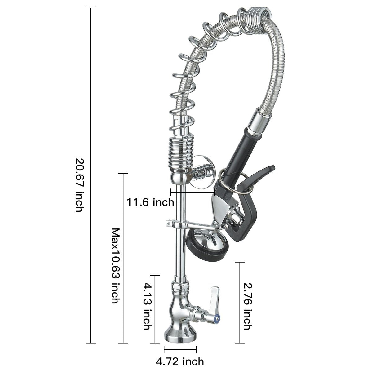 Restaurant Pull Down Pre-Rinse Spray Kitchen Faucet Chrome - buyfaucet.com