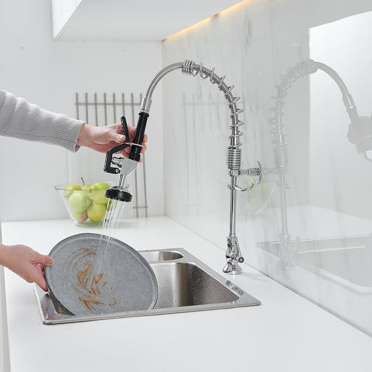 Restaurant Pull Down Pre-Rinse Spray Kitchen Faucet Chrome - buyfaucet.com