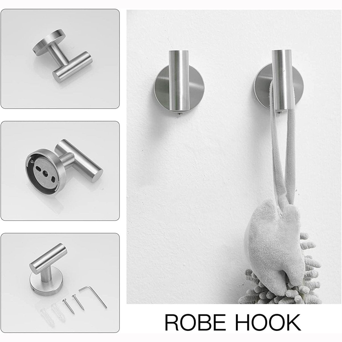 Round 2 Bathroom Towel Hook Stainless Steel Brushed Nickel - buyfaucet.com