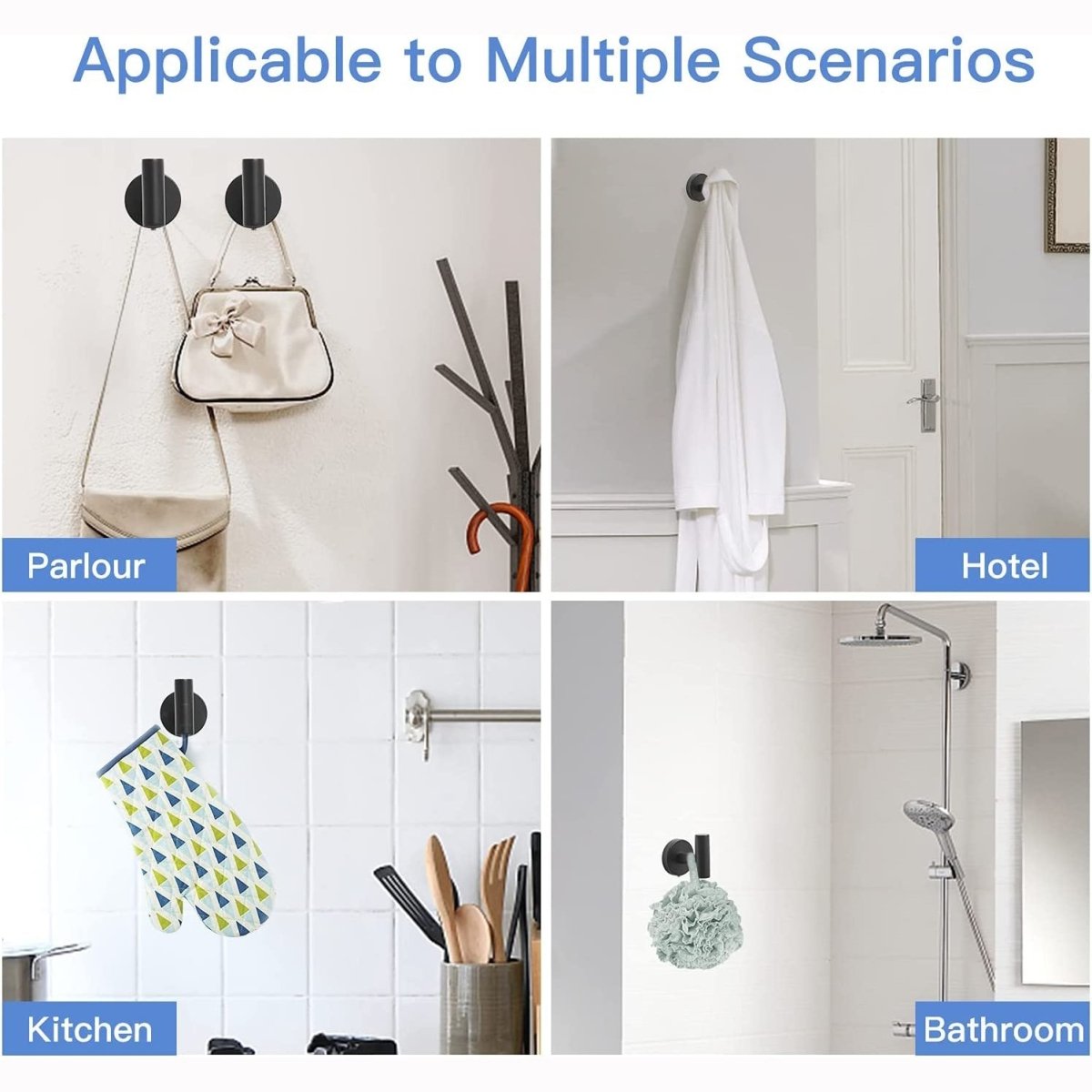Round 2 Bathroom Towel Hook Stainless Steel Matte Black - buyfaucet.com