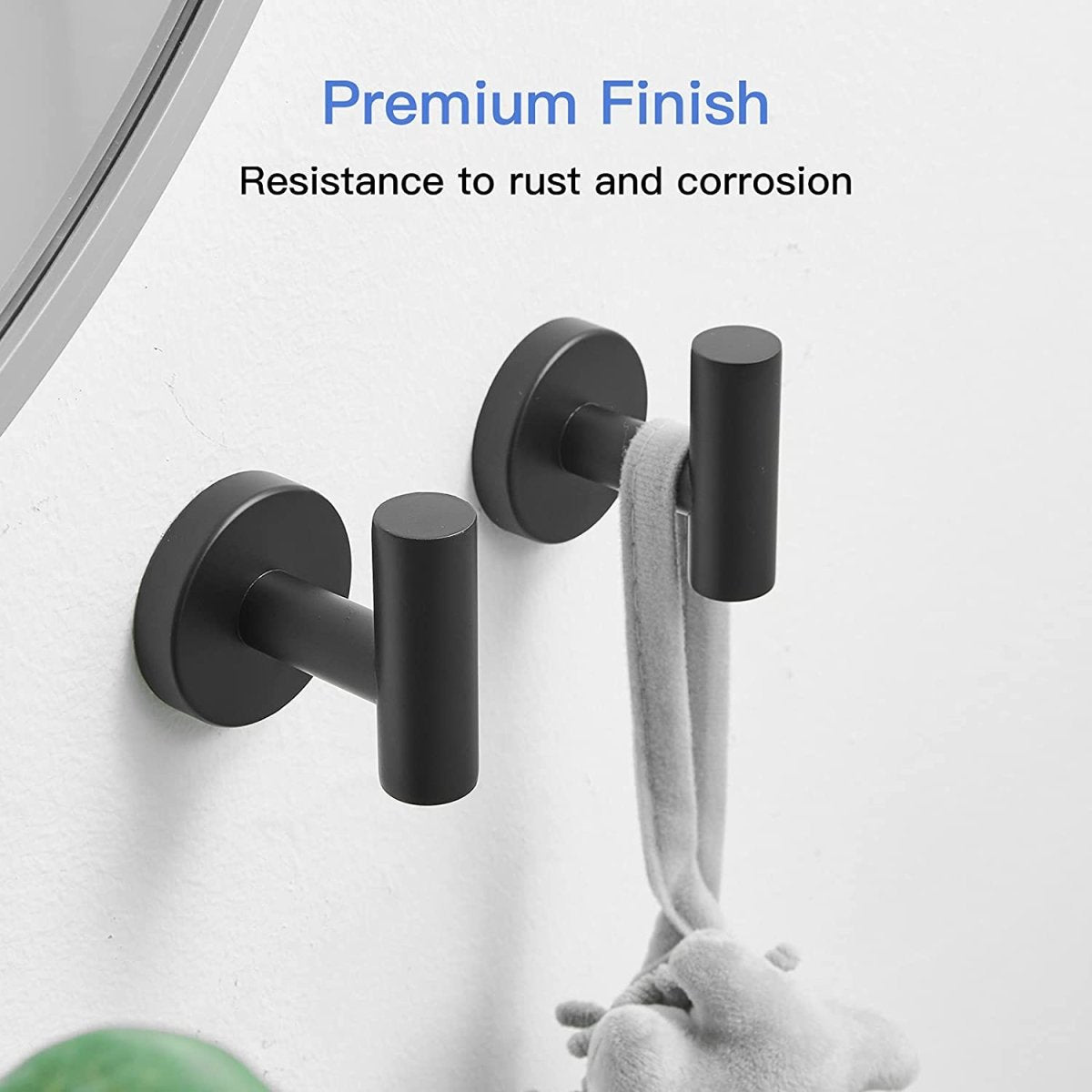 Round 2 Bathroom Towel Hook Stainless Steel Matte Black - buyfaucet.com