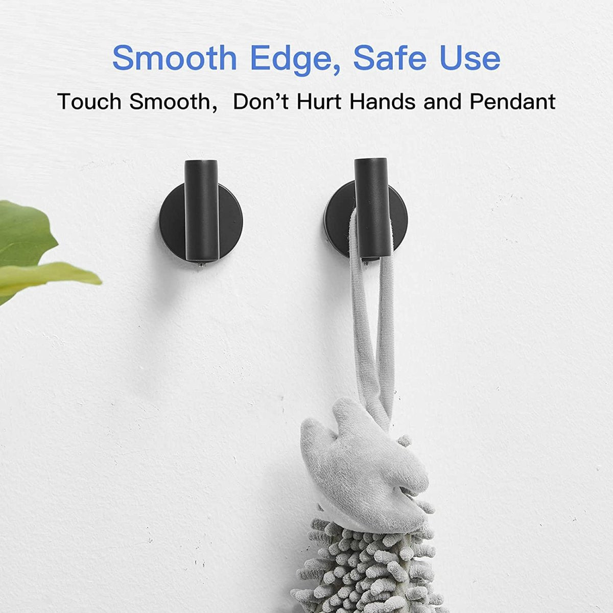 Round 2 Bathroom Towel Hook Stainless Steel Matte Black - buyfaucet.com