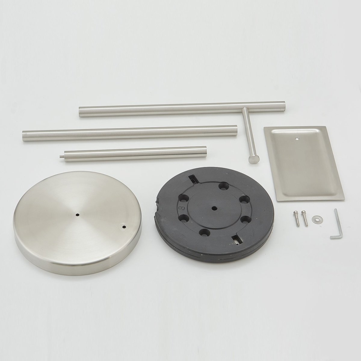 Round Free Standing Toilet Paper Holder in Brushed Nickel - buyfaucet.com