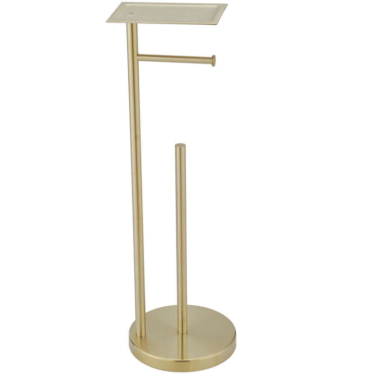Round Freestanding Bathroom Paper Holder in Brushed Gold - buyfaucet.com