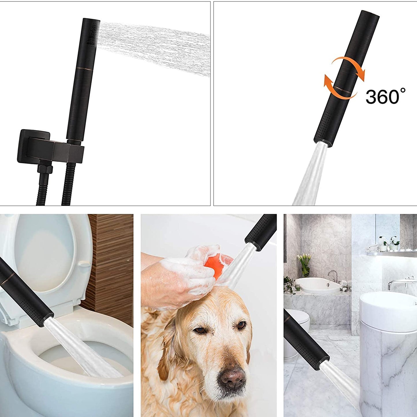 Shower Faucet Fixture Set with 2 in 1 Handheld Shower Bronze - buyfaucet.com