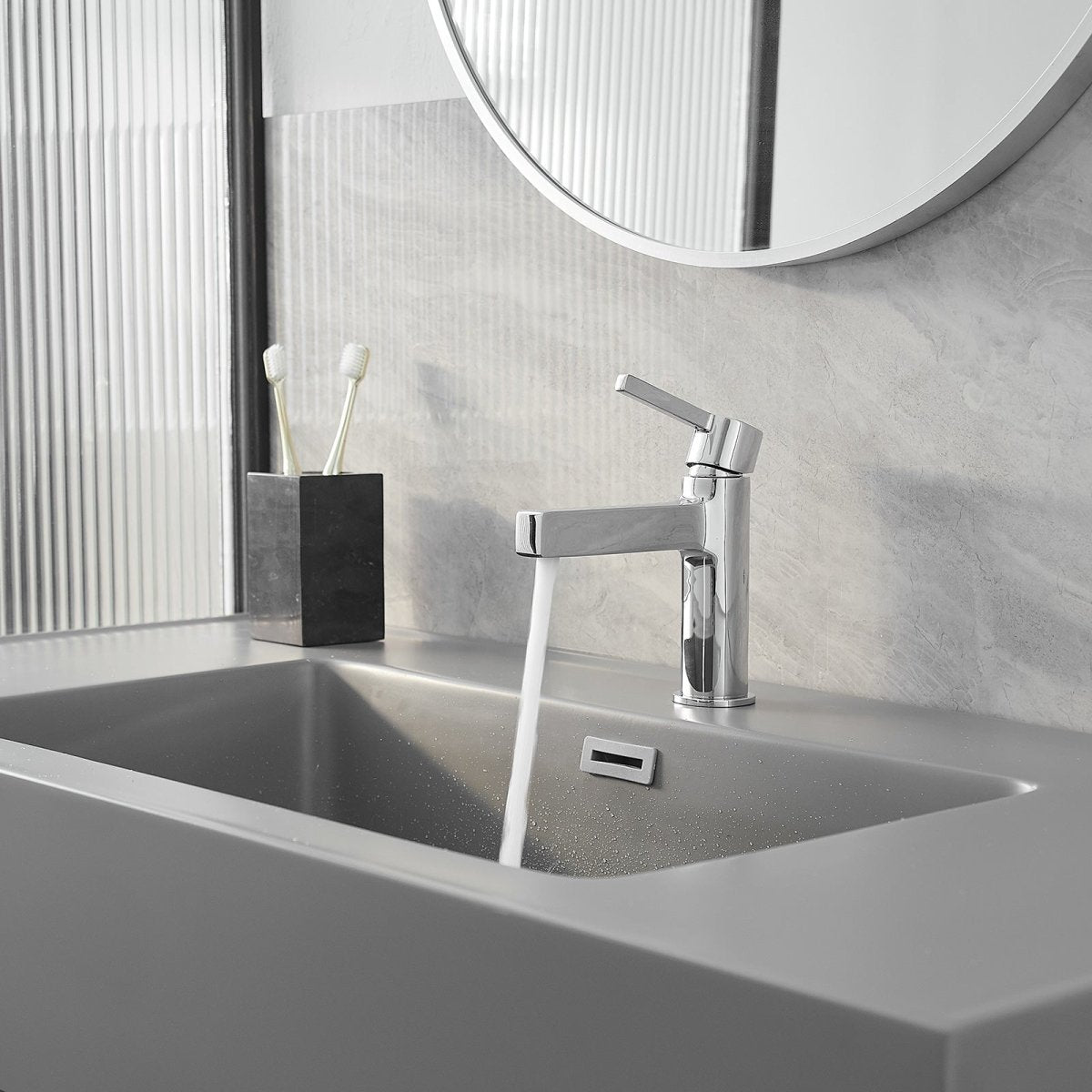 Single Handle Bathroom Faucet Drip-Free Faucet Polished Chrome-1 - buyfaucet.com