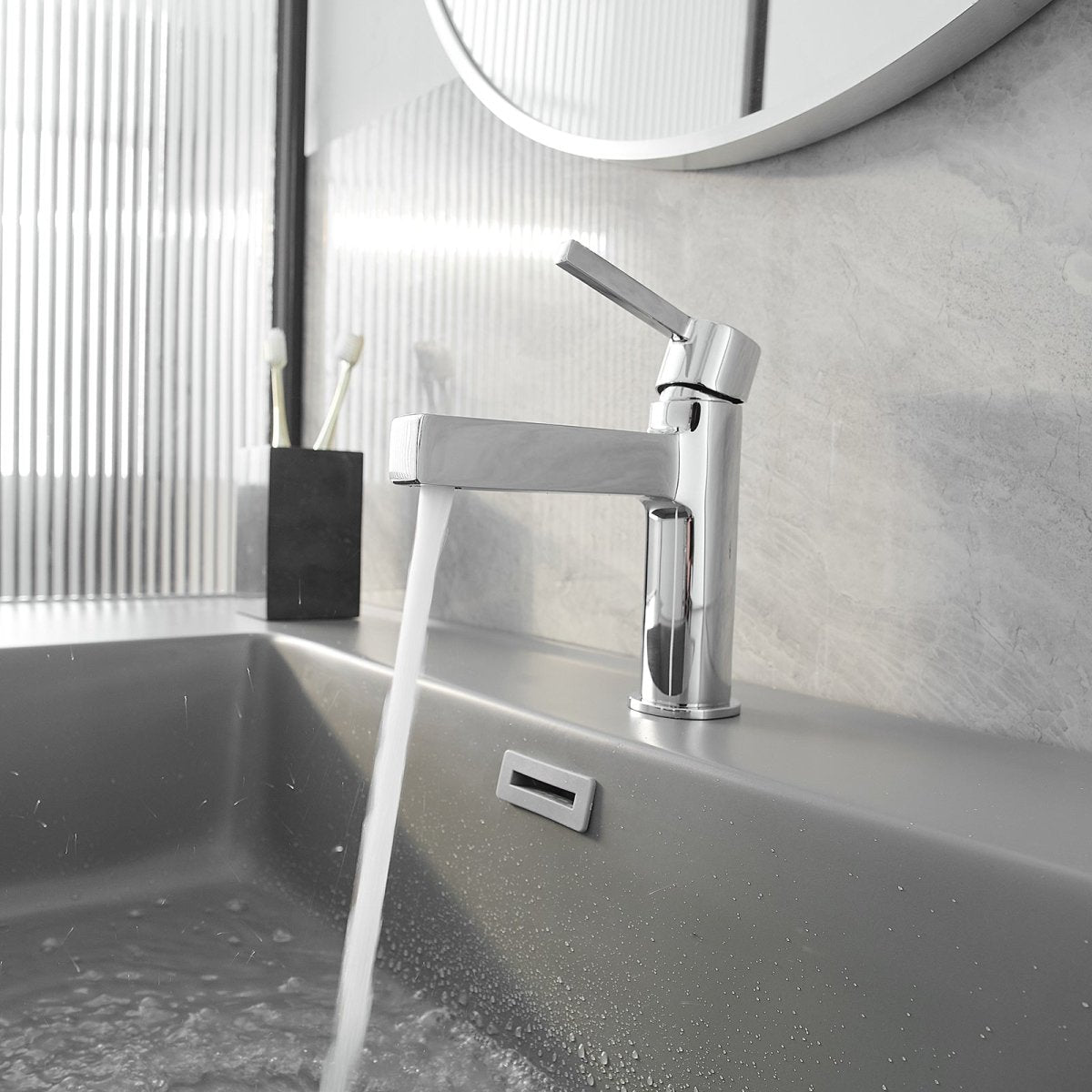 Single Handle Bathroom Faucet Drip-Free Faucet Polished Chrome-1 - buyfaucet.com