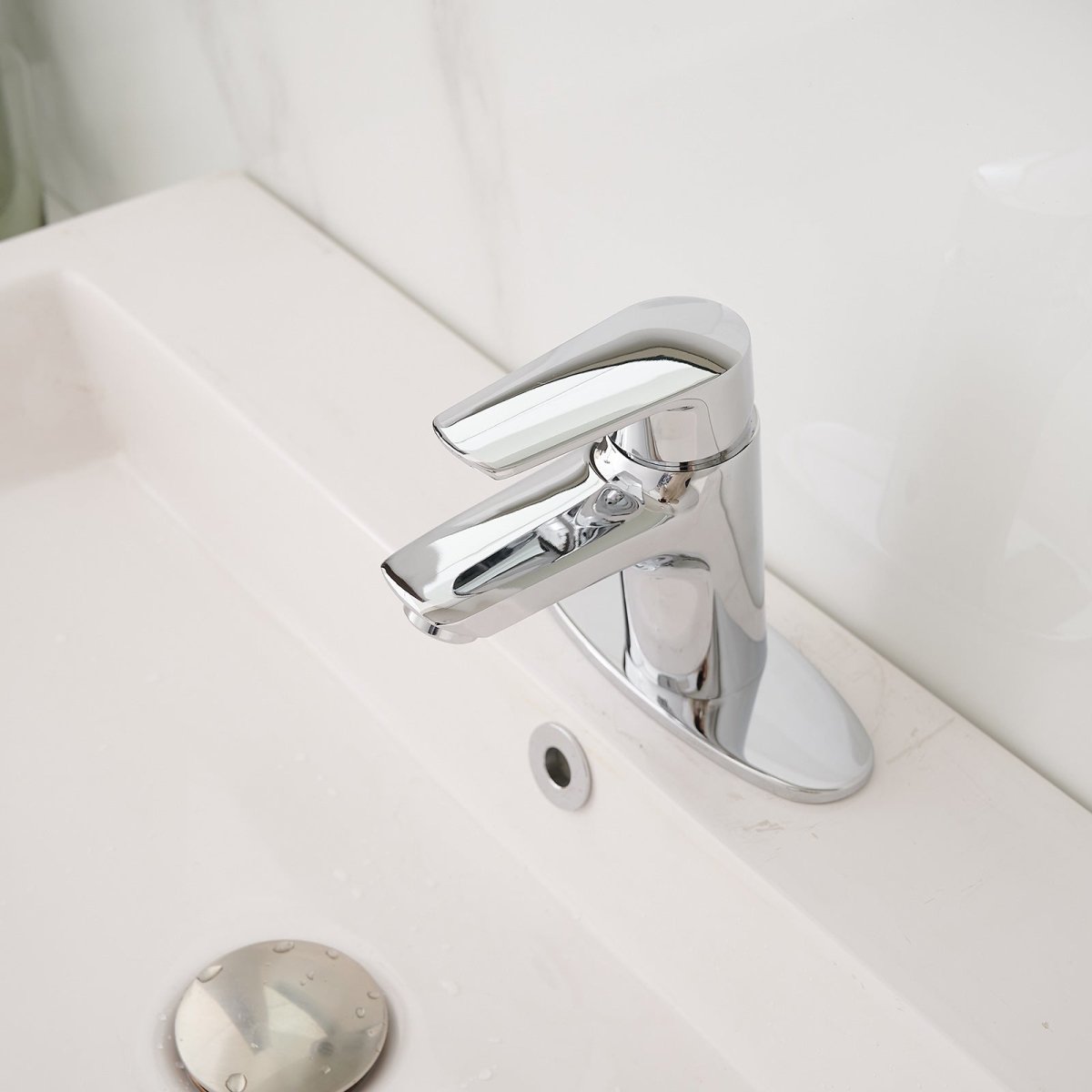 Single Handle Bathroom Faucet Vanity Faucet Polished Chrome - buyfaucet.com