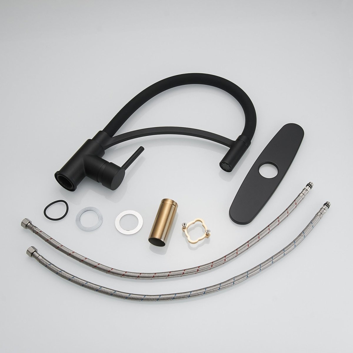 Single Handle Kitchen Faucet with Pull Down Sprayer Black - buyfaucet.com
