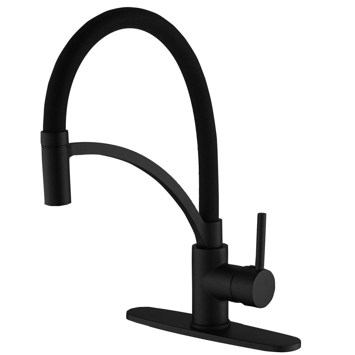 Single Handle Kitchen Faucet with Pull Down Sprayer Black - buyfaucet.com