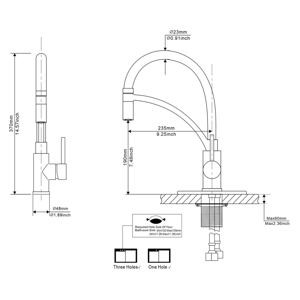 Single Handle Kitchen Faucet with Pull Down Sprayer Chrome - buyfaucet.com