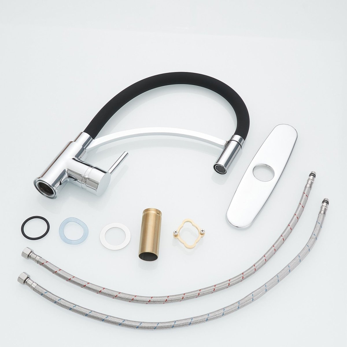 Single Handle Kitchen Faucet with Pull Down Sprayer Chrome - buyfaucet.com