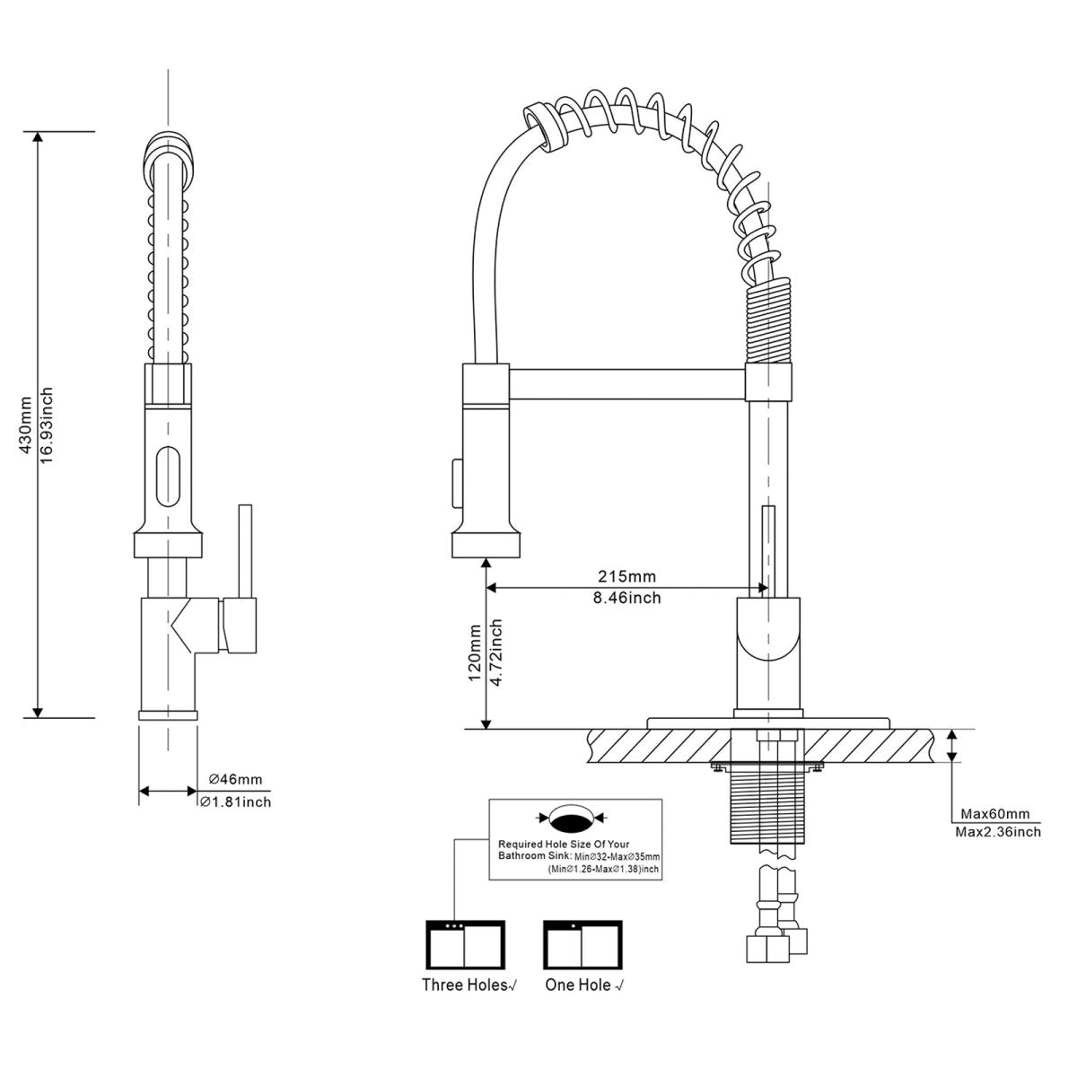 Single Handle Kitchen Sink Faucet with Pull Down Sprayer Nickel - buyfaucet.com