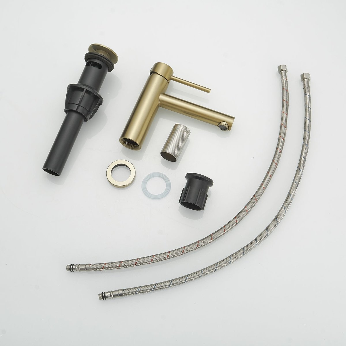 Single-Handle Low-Arc Drip-Free Vanity Bathroom Faucet Gold - buyfaucet.com