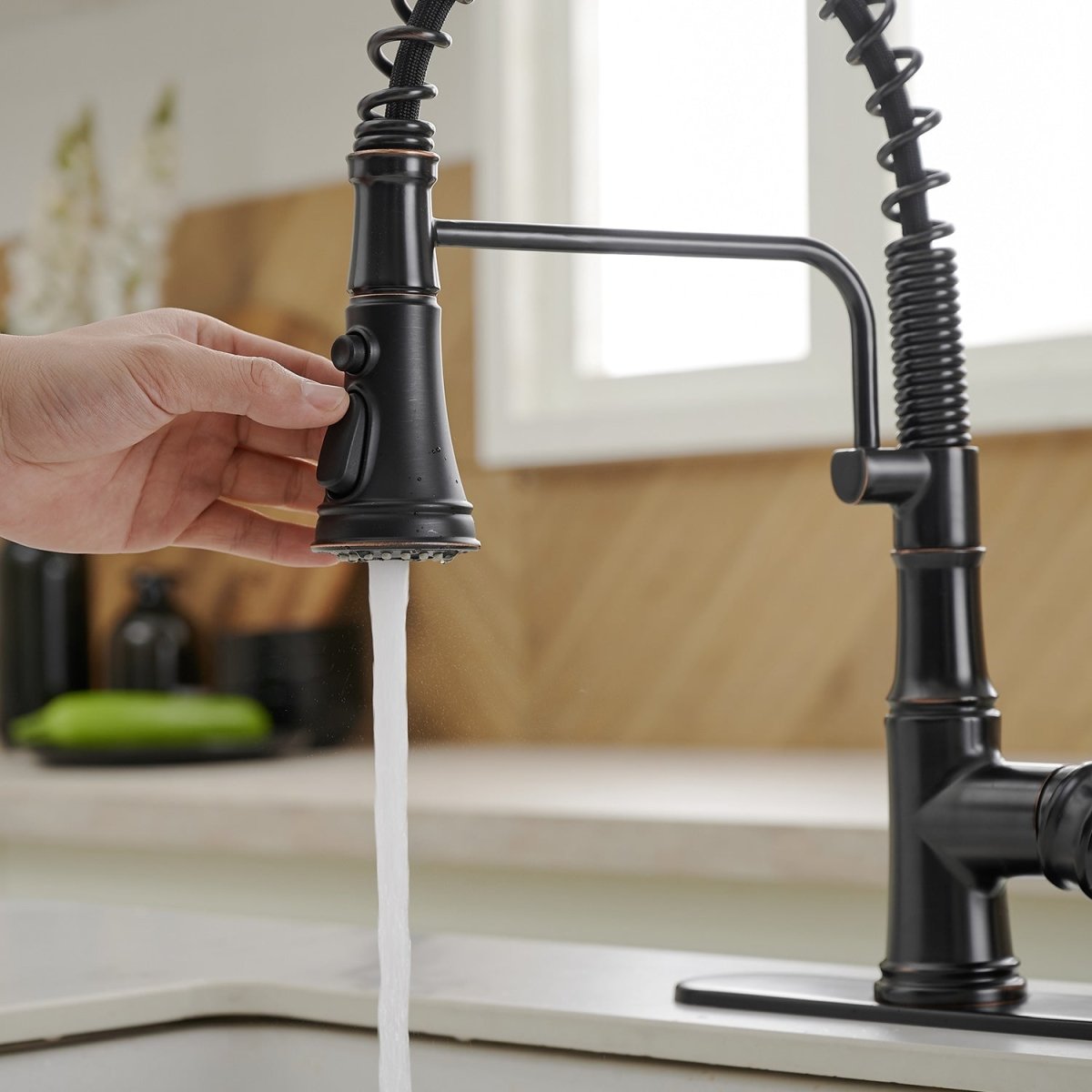 Single-Handle Pull-Down Sprayer Faucet Oil Rubbed Bronze - buyfaucet.com