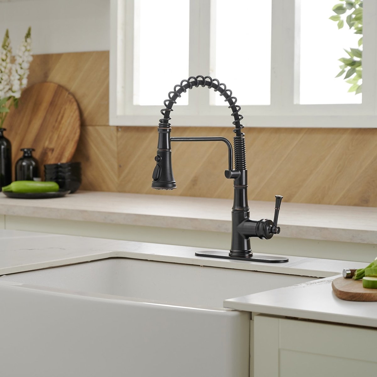 Single-Handle Pull-Down Sprayer Faucet Oil Rubbed Bronze - buyfaucet.com