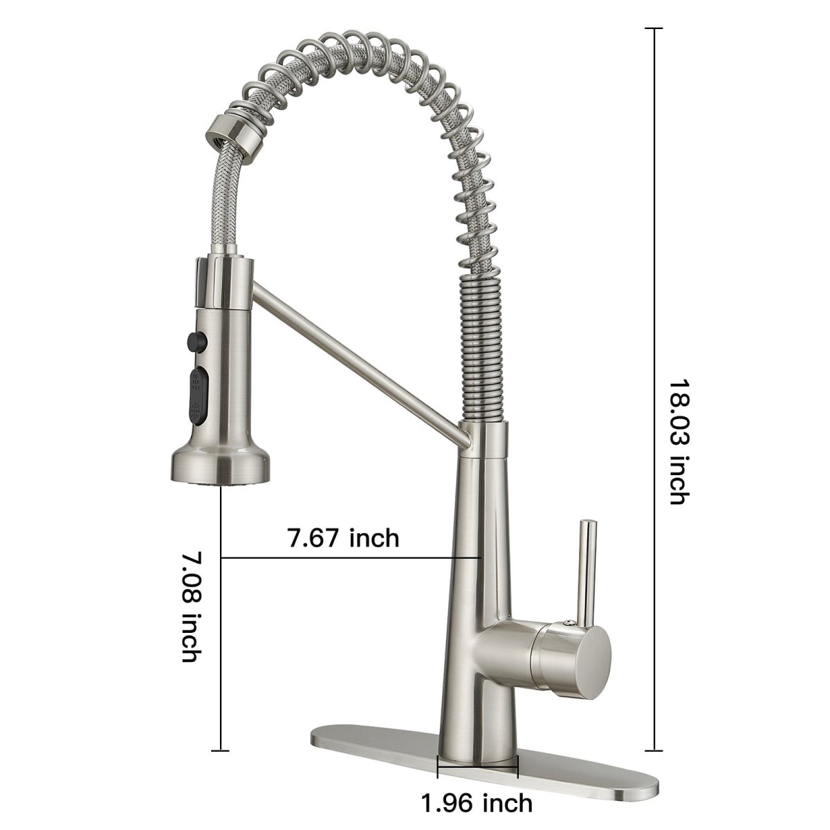 Single-Handle Pull-Down Sprayer High Arc Kitchen Faucet Nickel - buyfaucet.com
