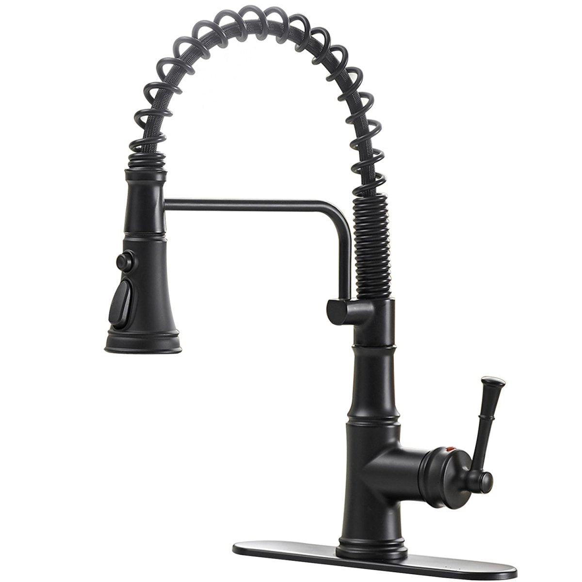 Single-Handle Pull-Down Sprayer Kitchen Faucet Matte Black - buyfaucet.com