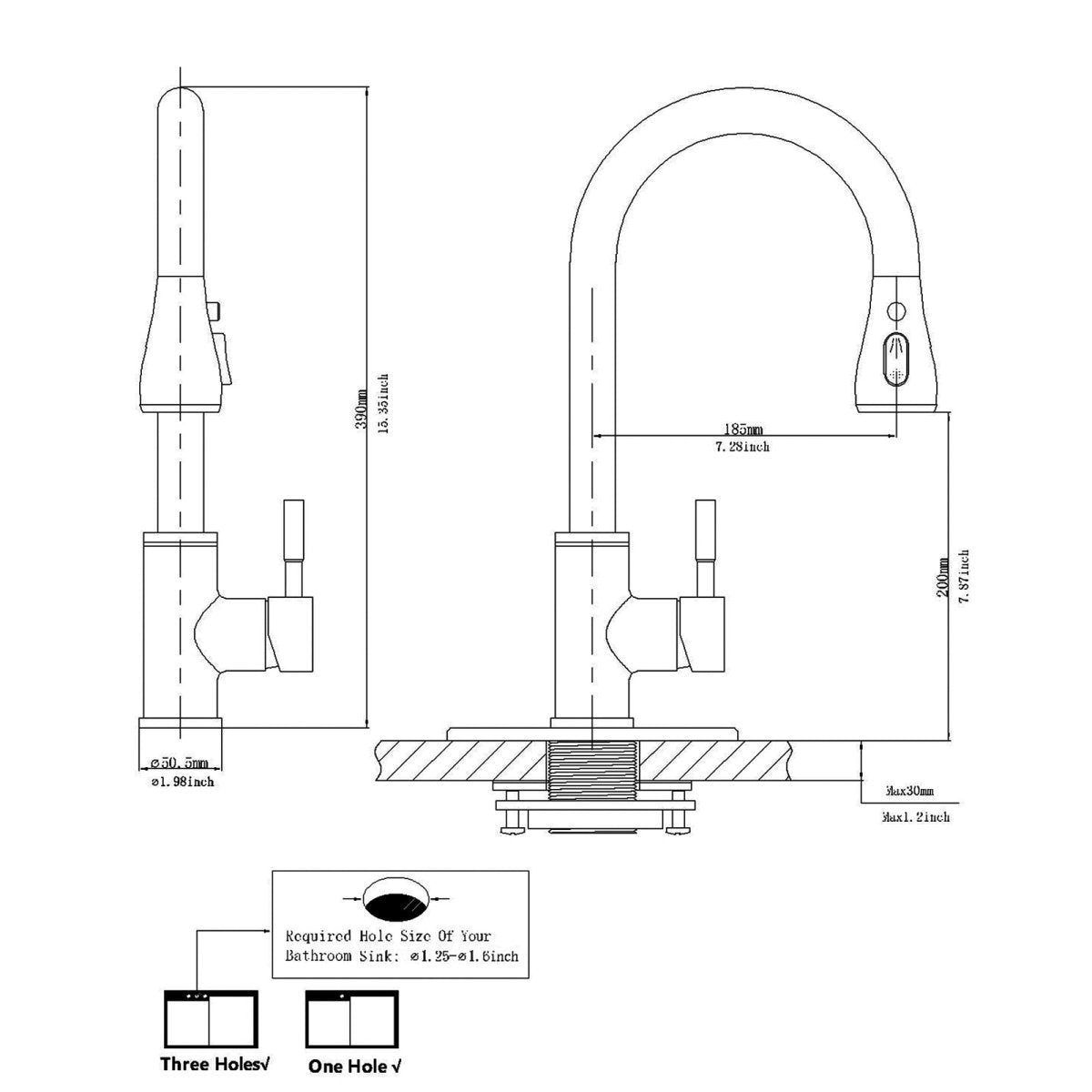 Single Handle Pull-Out Sprayer Kitchen Faucet Brushed Nickel - buyfaucet.com