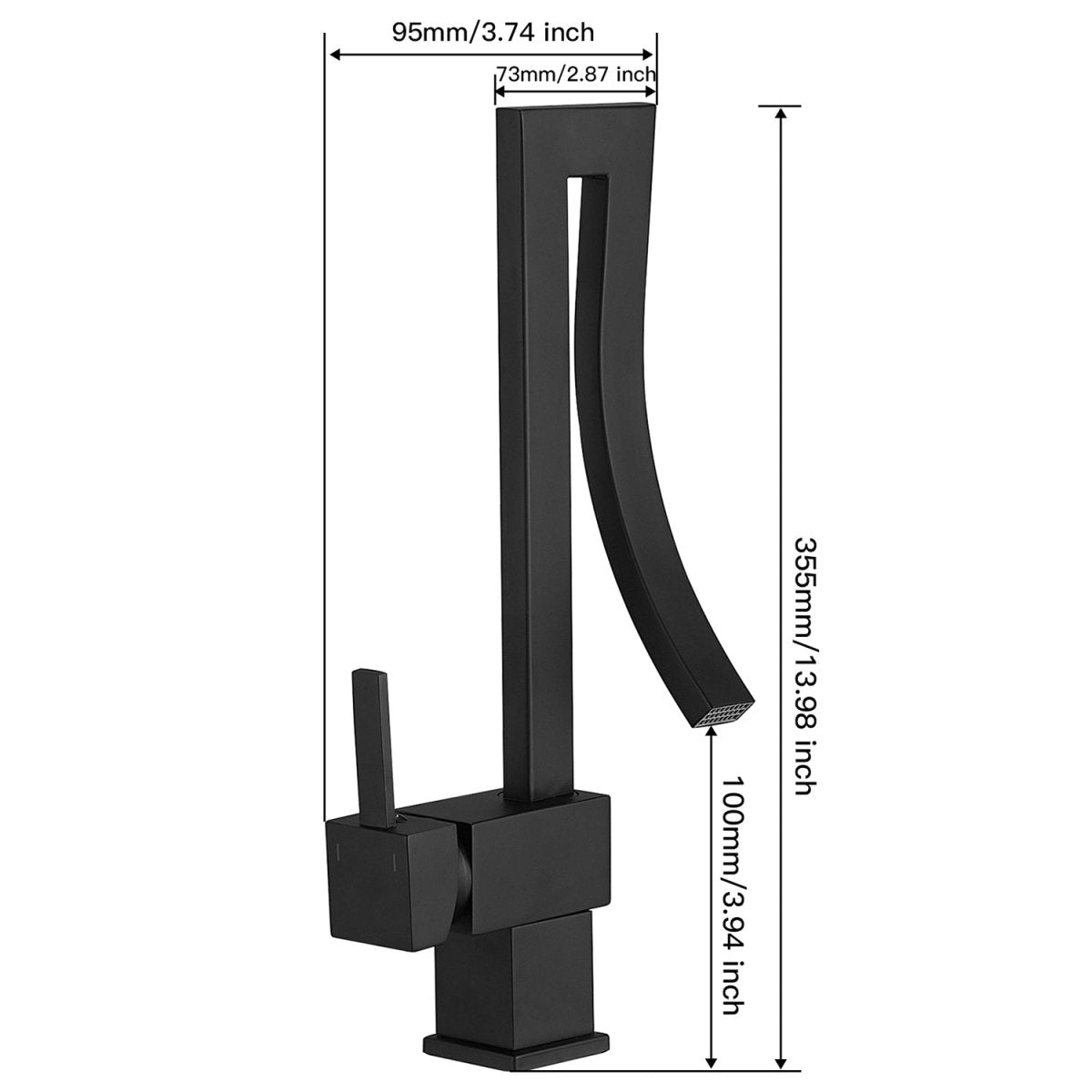 Single Handle Single Hole Bathroom Sink Faucet Matte Black - buyfaucet.com