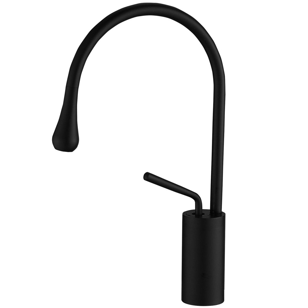 Single Handle Single Hole High Arc Bathroom Faucet Black - buyfaucet.com