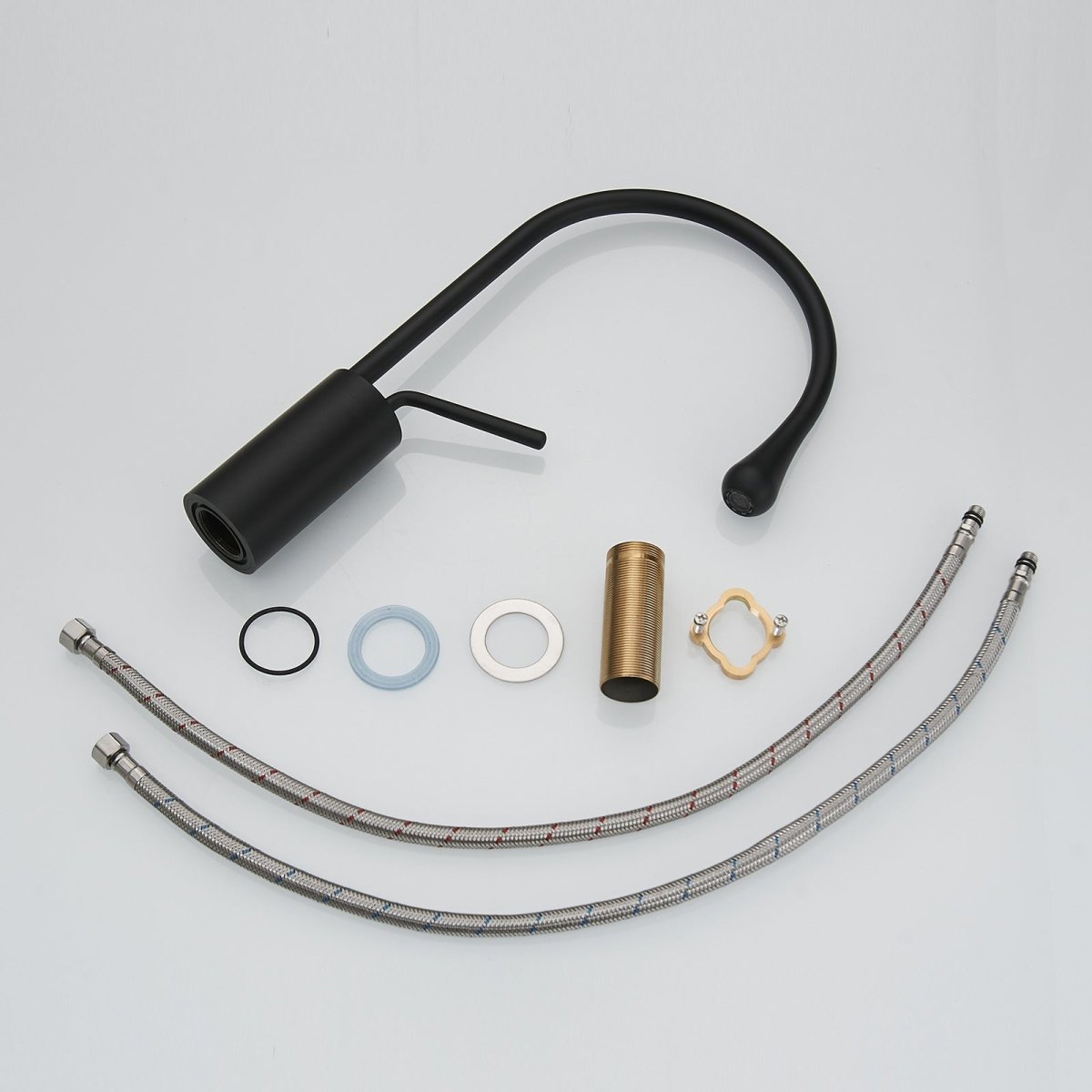 Single Handle Single Hole High Arc Bathroom Faucet Black - buyfaucet.com