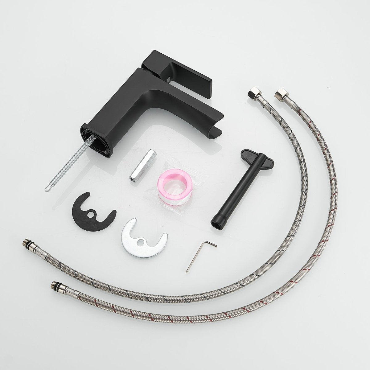 Single Handle Single Hole Low-Arc Bathroom Faucet Black - buyfaucet.com