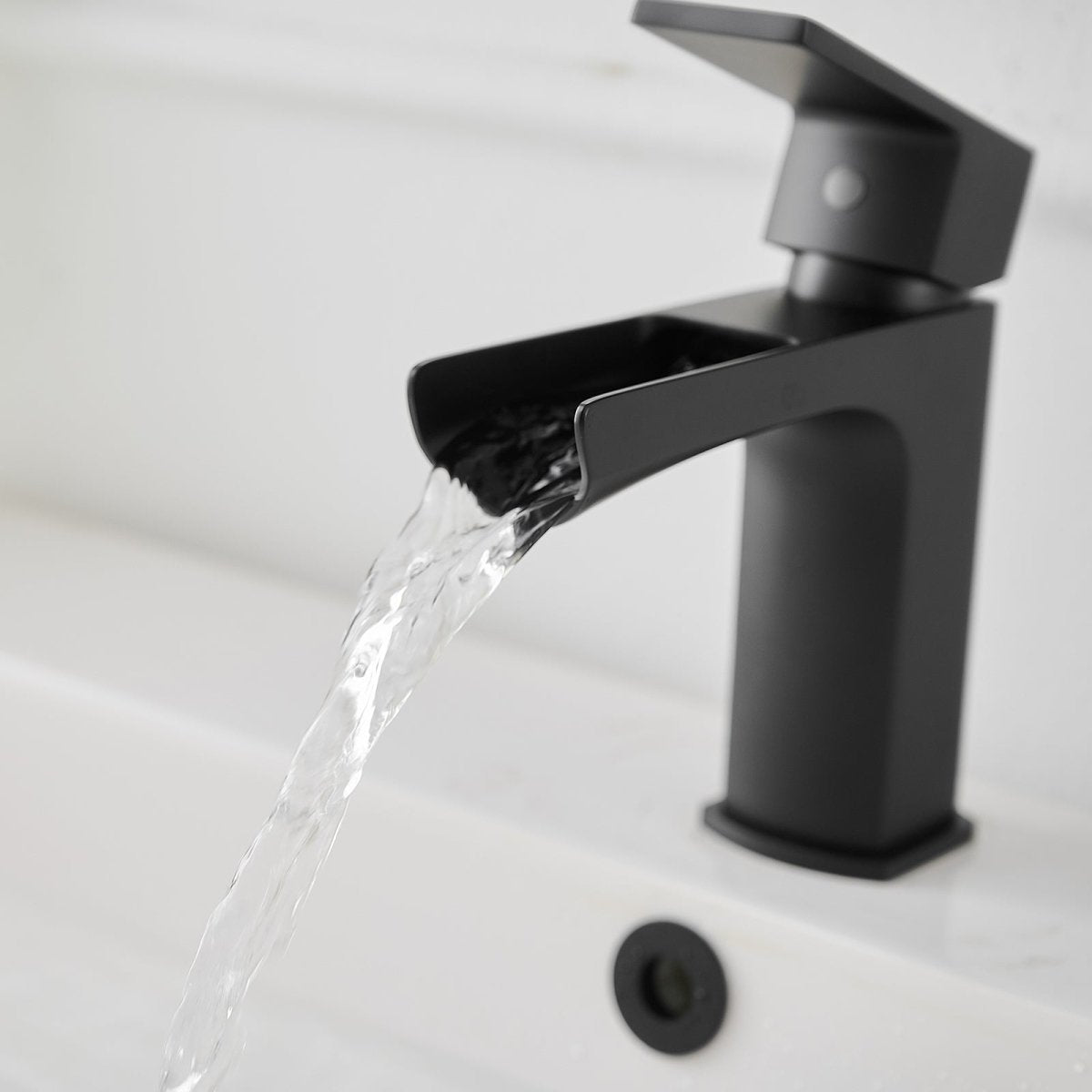 Single Handle Single Hole Low-Arc Bathroom Faucet Black - buyfaucet.com