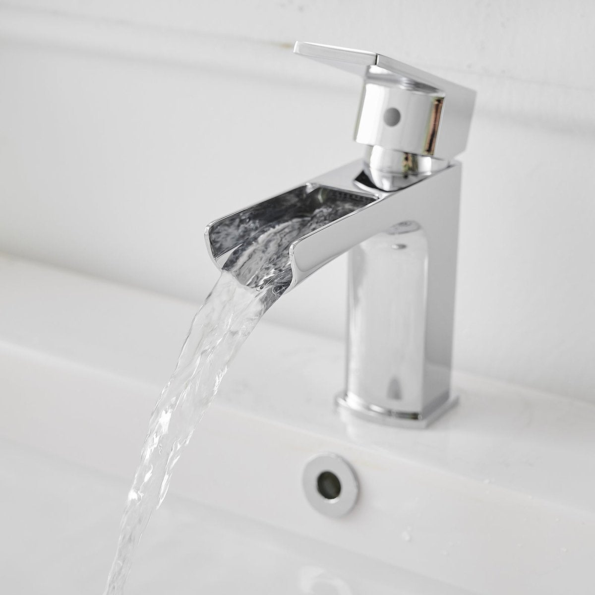 Single Handle Single Hole Low-Arc Bathroom Faucet Chrome - buyfaucet.com