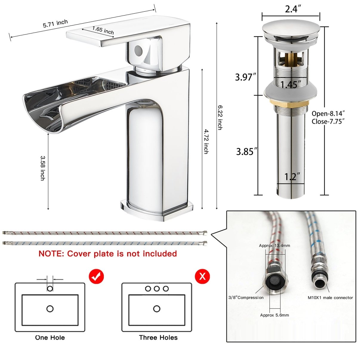 Single Handle Single Hole Low-Arc Bathroom Faucet Chrome - buyfaucet.com