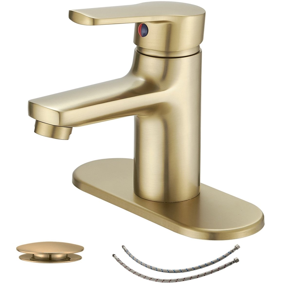 Single Handle Single Hole Low-Arc Vanity Bathroom Faucet Gold - buyfaucet.com