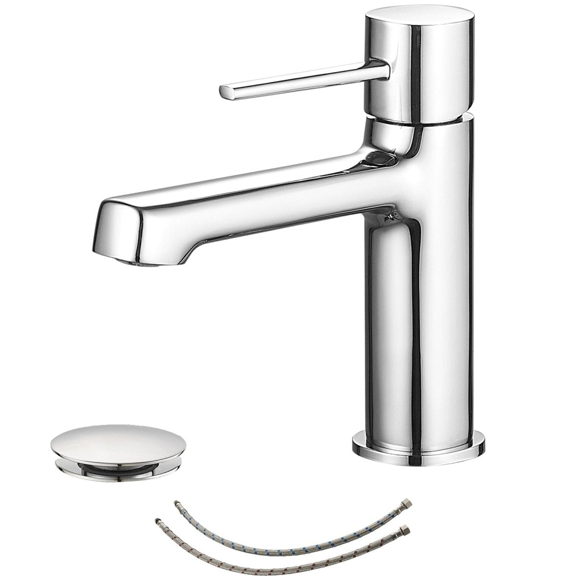 Single Handle Single Hole Modern Bathroom Faucet Polished Chrome - buyfaucet.com
