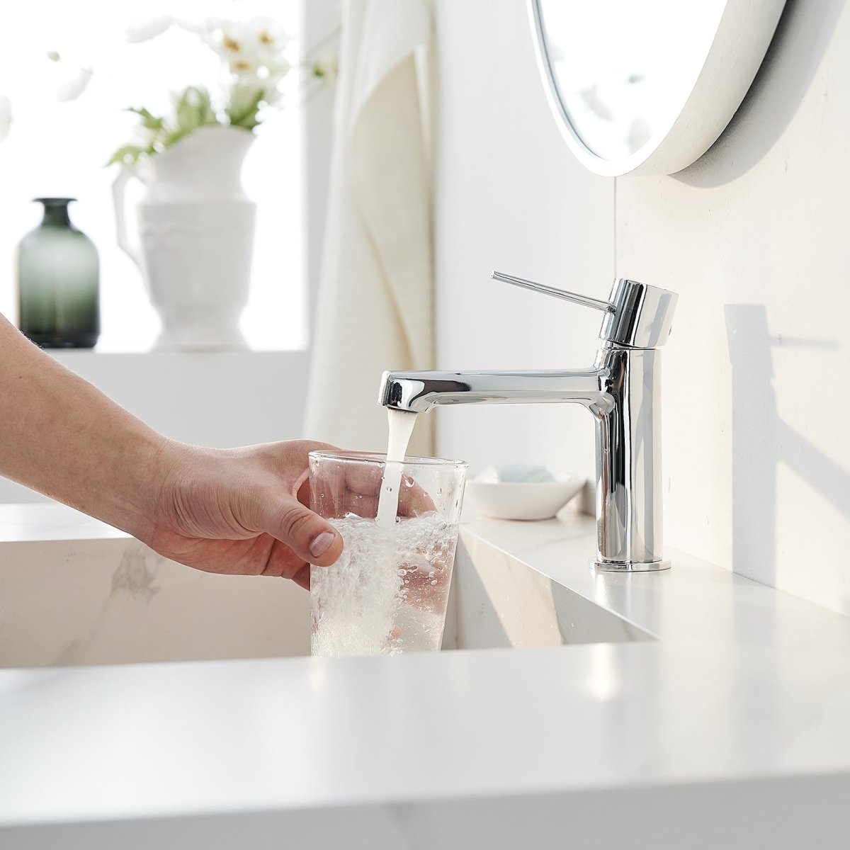 Single Handle Single Hole Modern Bathroom Faucet Polished Chrome - buyfaucet.com