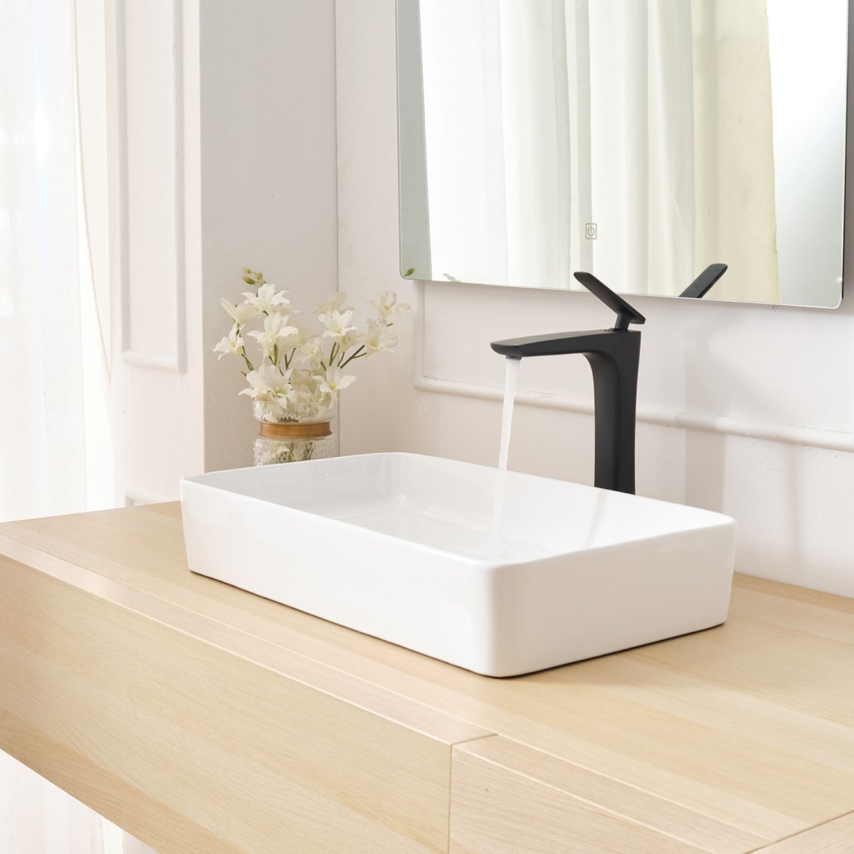 Single Handle Tall Bowl Bathroom Vessel Sink Faucet Black - buyfaucet.com