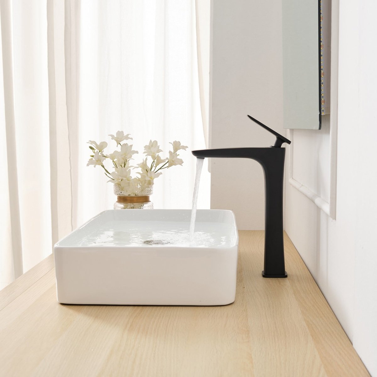 Single Handle Tall Bowl Bathroom Vessel Sink Faucet Black - buyfaucet.com