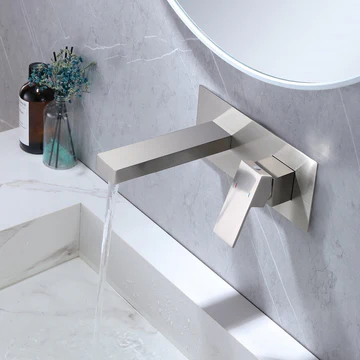 Single-Handle Wall Mount Bathroom Faucet Brushed Nickel - buyfaucet.com