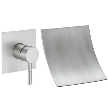 Single Handle Wall Mount Bathroom Faucet Brushed Nickel - buyfaucet.com