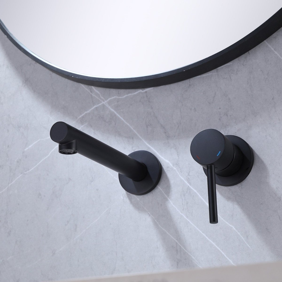 Single-Handle Wall Mount Bathroom Faucet in Matte Black - buyfaucet.com