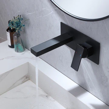 Single-Handle Wall Mount Bathroom Faucet Matte Black - buyfaucet.com